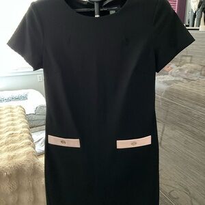 Tommy Hilfiger Black Sheath Dress with Pink Accents